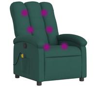 vidaXL Fauteuil de Massage inclinable Vert foncé Tissu