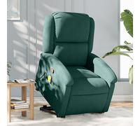 Vidaxl Fauteuil De Massage Inclinable Vert Foncé Velours Vert