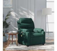 Vidaxl Fauteuil De Massage Inclinable Vert Foncé Velours Vert