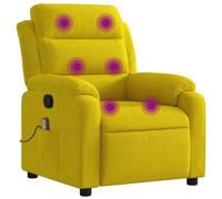 vidaXL Fauteuil de Massage Inclinable, Chaise avec Repose-Pieds, Siège avec Dossier et Accoudoirs Salle de Séjour, Moderne, Jaune Velours