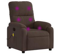 vidaXL Fauteuil de massage Marron Tissu microfibre