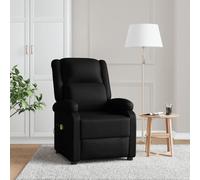 vidaXL Fauteuil de massage Noir Similicuir
