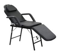 vidaXL Fauteuil de massage pour traitement facial simili-cuir noir