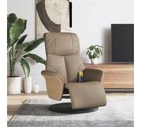 vidaXL Fauteuil de massage, relaxation avec repose-pieds similicuir cappuccino Beige G