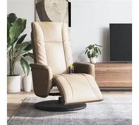 Fauteuil inclinable de Massage Repose-pieds Chaise Siège Gris Similicuir vidaXL