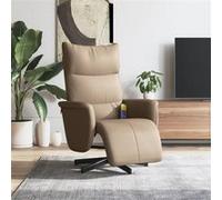 vidaXL Fauteuil de massage, relaxation avec repose-pieds similicuir cappuccino Marron G