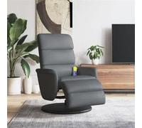 Fauteuil de massage, relaxation avec repose-pieds similicuir gris