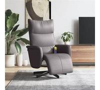 vidaXL Fauteuil de massage, relaxation avec repose-pieds similicuir gris Gris G