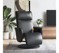 Fauteuil Inclinable de Massage avec Repose-pieds Siège Noir Similicuir vidaXL