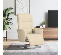 Vidaxl Fauteuil Inclinable De Massage Avec Repose-Pieds Crème Tissu