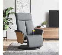 vidaXL Fauteuil de massage, relaxation avec repose-pieds tissu gris clair Gris G