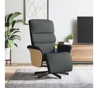 vidaXL Fauteuil de massage, relaxation avec repose-pieds tissu gris foncé Gris foncé G