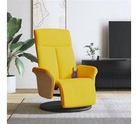vidaXL Fauteuil de massage, relaxation avec repose-pieds tissu jaune pâle Jaune G
