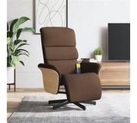 vidaXL Fauteuil de massage, relaxation avec repose-pieds tissu marron Marron G