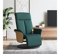 vidaXL Fauteuil de massage, relaxation avec repose-pieds tissu vert foncé Vert G