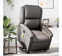 vidaXL Fauteuil de massage, relaxation echt leer gris Gris G