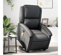 vidaXL Fauteuil de massage, relaxation echt leernoir Or G