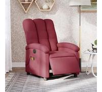 vidaXL Fauteuil de Massage Inclinable Électrique, Chaise de Relaxation avec Dossier et Repose-Pied Réglables, Siège de Salon, Moderne, Rouge Bordeaux Tissu