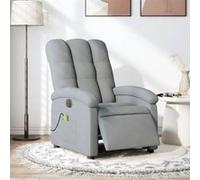 vidaXL Fauteuil de massage, relaxation électrique réglable tissu gris clair Gris G