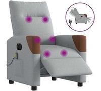 vidaXL Fauteuil de massage inclinable électrique gris clair tissu