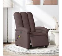 Vidaxl Fauteuil De Massage Inclinable Électrique Marron Foncé Tissu Marron
