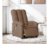 Fauteuil de massage, relaxation électrique réglable tissu marron