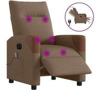 vidaXL Fauteuil inclinable de massage électrique marron tissu
