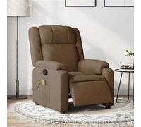 vidaXL Fauteuil de massage, relaxation électrique réglable tissu marron Marron G