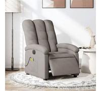 vidaXL Fauteuil de massage, relaxation électrique réglable tissu taupe Gris G