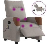 vidaXL Fauteuil de massage inclinable électrique Taupe Tissu
