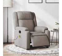 vidaXL Fauteuil de massage, relaxation électrique réglable tissu taupe Taupe G