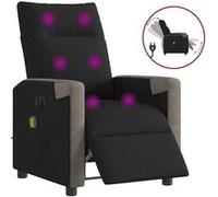 vidaXL Fauteuil de massage, relaxation électrique réglable tissunoir Noir G