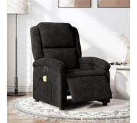 vidaXL Fauteuil de massage inclinable électrique – Dossier et repose‑pied réglables – Velours noir