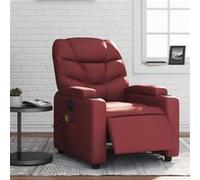 vidaXL Fauteuil de massage, relaxation électrique similicuir bordeaux Rouge G