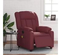 vidaXL Fauteuil de massage, relaxation électrique similicuir bordeaux Rouge G