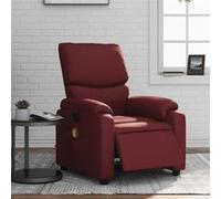 vidaXL Fauteuil de massage, relaxation électrique similicuir bordeaux Rouge G