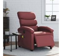 Vidaxl Fauteuil De Massage Inclinable Électrique Rouge Bordeaux Rouge