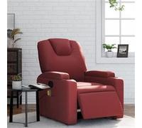 vidaXL Fauteuil de massage, relaxation électrique similicuir bordeaux Rouge G