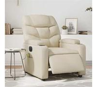 vidaXL Fauteuil de massage, relaxation électrique similicuir crème Beige G