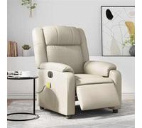 vidaXL Fauteuil de massage inclinable électrique crème similicuir