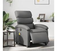 vidaXL Fauteuil de massage, relaxation électrique similicuir gris Gris G