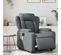 vidaXL Fauteuil de massage, relaxation électrique similicuir gris Gris G