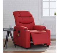 vidaXL Fauteuil de massage, relaxation électrique similicuir rouge Rouge G