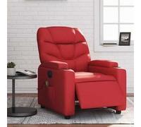 vidaXL Fauteuil de massage, relaxation électrique similicuir rouge Rouge G