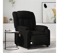 vidaXL Fauteuil de massage inclinable électrique, dossier & accoudoirs, similicuir noir