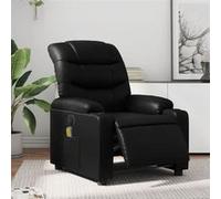 vidaXL Fauteuil de massage, relaxation électrique similicuirnoir Noir G
