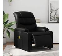 vidaXL Fauteuil de massage, relaxation électrique similicuirnoir Noir G