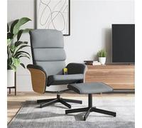vidaXL Fauteuil de massage, relaxation met voetenbank tissu gris clair Gris clair G