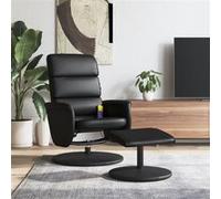 Vidaxl Fauteuil Inclinable De Massage Avec Repose-Pied Noir Similicuir Noir