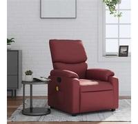 vidaXL Fauteuil de massage, relaxation similicuir bordeaux Rouge G